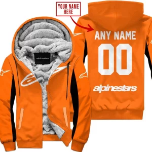 Custom Name Racing - Limited Edition - Alpinestars - Orange V2 - Fleece Zip Hoodie