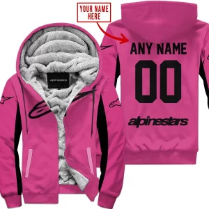 Custom Name Racing - Limited Edition - Alpinestars - Pink 1 V2 - Fleece Zip Hoodie