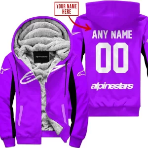 Custom Name Racing - Limited Edition - Alpinestars - Purple V2 - Fleece Zip Hoodie