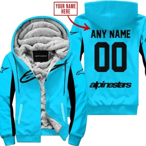 Custom Name Racing - Limited Edition - Alpinestars - Sky Blue V2 - Fleece Zip Hoodie