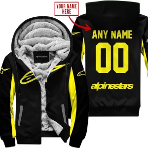Custom Name Racing - Limited Edition - Alpinestars - Yelow - Fleece Zip Hoodie