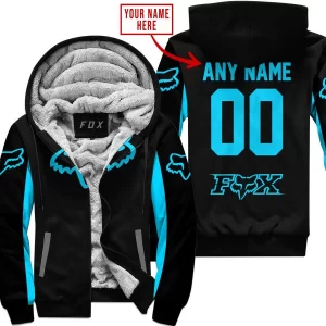 Custom Name Racing - Limited Edition - Fox Racing - Sky Blue - Fleece Zip Hoodie