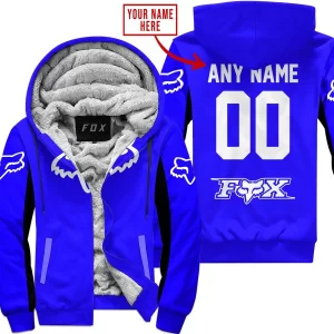 Custom Name Racing - Limited Edition - Fox Racing V2 - Blue - Fleece Zip Hoodie