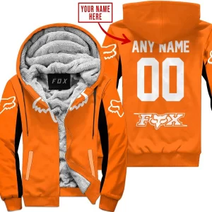 Custom Name Racing - Limited Edition - Fox Racing V2 - Orange - Fleece Zip Hoodie