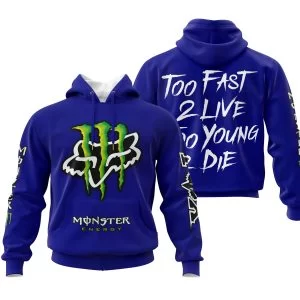 Too Fast To Live Too Young To Die - Monster Energy Fox Racing - Navy