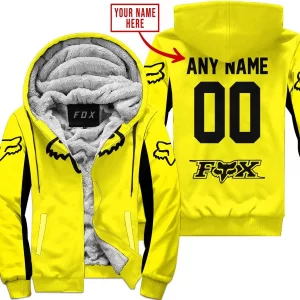 Custom Name Racing - Limited Edition - Fox Racing V2 - Yellow - Fleece Zip Hoodie