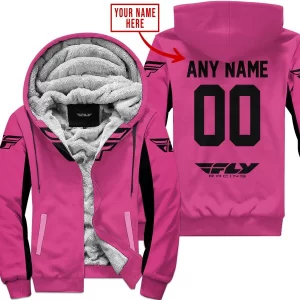 Custom Name Racing - Limited Edition - Fly Racing- Pink 1 V2 - Fleece Zip Hoodie