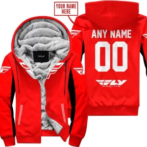 Custom Name Racing - Limited Edition - Fly Racing- Red V2 - Fleece Zip Hoodie