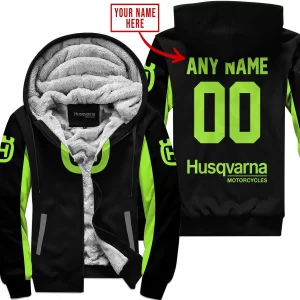 Custom Name Racing - Limited Edition - Husqvarna - Green 1 - Fleece Zip Hoodie