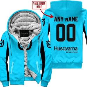 Custom Name Racing - Limited Edition - Husqvarna - Sky Blue V2 - Fleece Zip Hoodie