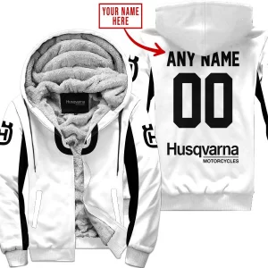 Custom Name Racing - Limited Edition - Husqvarna - White V2 - Fleece Zip Hoodie