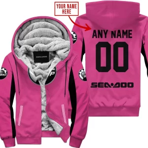 Custom Name Racing - Limited Edition - Sea Doo - Pink 1 V2 - Fleece Zip Hoodie