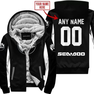 Custom Name Racing - Limited Edition - Sea Doo - White - Fleece Zip Hoodie
