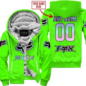 Zero Fox Given  -  Limited Edition  -  Fox Racing  -  Green - Fleece Zip Hoodie