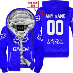 Zero Fox Given  -  Limited Edition  -  Fox Racing  -  Blue  - Fleece Zip Hoodie