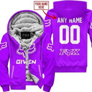 Zero Fox Given  -  Limited Edition  -  Fox Racing  -  Purple - Fleece Zip Hoodie