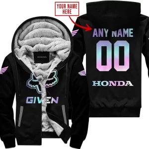 Zero Fox Given – Limited Edition – Honda – Black - Fleece Zip Hoodie