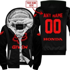 Zero Fox Given – Limited Edition – Honda – Black V1 - Fleece Zip Hoodie