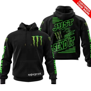 Premium Just Fckn Gonna Send It - Custom Name - Monster Energy - Green Black