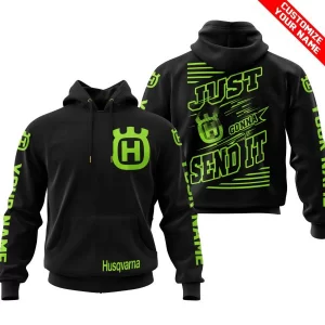 Premium Just Fckn Gonna Send It - Custom Name - Husqvarna - Green 1 Black
