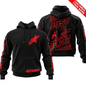 Premium Just Fckn Gonna Send It - Custom Name - Alpinestars - Red Black
