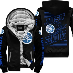 Premium Just Fckn Gonna Send It - Custom Name - Yamaha V1 - Blue Black - Fleece Zip Hoodie