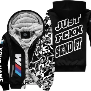 Just Fkcn Send It - BWM - Custom name - Fleece Zip Hoodie