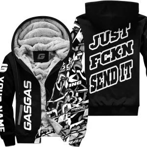 Just Fkcn Send It - Gas Gas - Custom name - Fleece Zip Hoodie