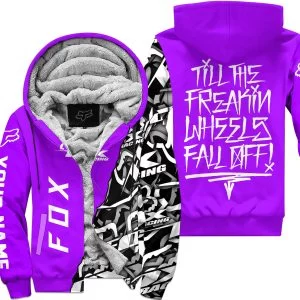 Till The Freakin Wheel Fall Off – Fox Racing – Purple - Fleece Zip Hoodie