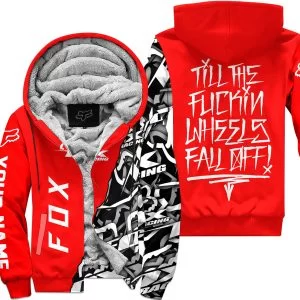 Till The Fuckin Wheel Fall Off – Fox Racing – Red - Fleece Zip Hoodie