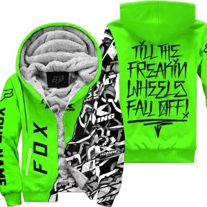 Till The Freakin Wheel Fall Off – Fox Racing – Vivid Green - Fleece Zip Hoodie