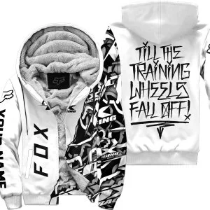 Till The Training Wheel Fall Off – Fox Racing – White - Fleece Zip Hoodie
