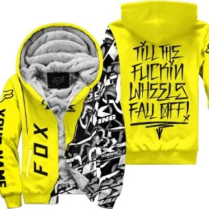 Till The Fuckin Wheel Fall Off – Fox Racing – Yellow - Fleece Zip Hoodie