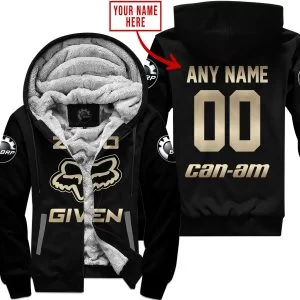 Zero Fox Given Gold - Custom Name Racing - Can Am - Fleece Zip Hoodie