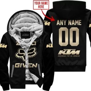 Zero Fox Given Gold - Custom Name Racing - Ktm - Fleece Zip Hoodie