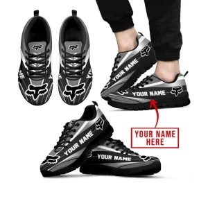 Premium Mx Sneakers - Custom Name - Fox Racing  - Grey - Black