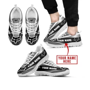Premium Mx Sneakers - Custom Name - Fox Racing  - Grey - White