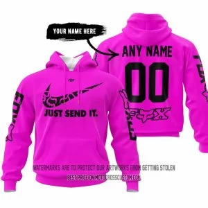 Just Send It - Fox Racing - Vivid Pink - Custom Name Racing
