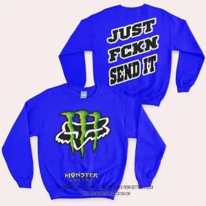 Just Fkcn Send It - Monster Energy Fox Racing - Sweatshirt - Blue