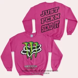 Just Fkcn Send It - Monster Energy Fox Racing - Sweatshirt - Bright Pink