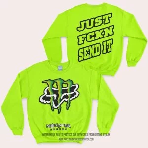 Just Fkcn Send It - Monster Energy Fox Racing - Sweatshirt - Neon