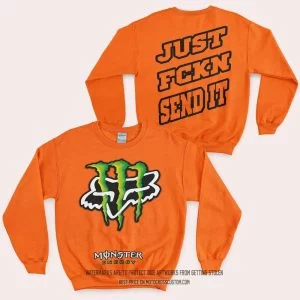 Just Fkcn Send It - Monster Energy Fox Racing - Sweatshirt - Orange