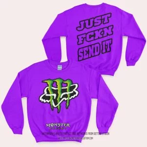 Just Fkcn Send It - Monster Energy Fox Racing - Sweatshirt - Purple
