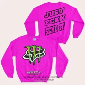 Just Fkcn Send It - Monster Energy Fox Racing - Sweatshirt - Vivid Pink