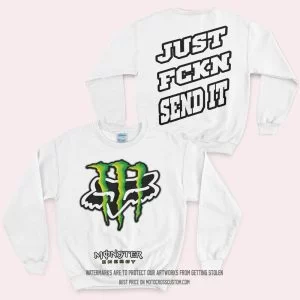 Just Fkcn Send It - Monster Energy Fox Racing - Sweatshirt - White