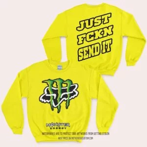 Just Fkcn Send It - Monster Energy Fox Racing - Sweatshirt - Yellow