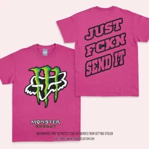 Just Fkcn Send It - Monster Energy Fox Racing - T-Shirt - Bright Pink