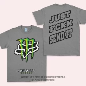 Just Fkcn Send It - Monster Energy Fox Racing - T-Shirt - Grey
