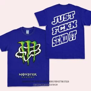 Just Fkcn Send It - Monster Energy Fox Racing - T-Shirt - Navy