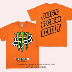 Just Fkcn Send It - Monster Energy Fox Racing - T-Shirt - Orange